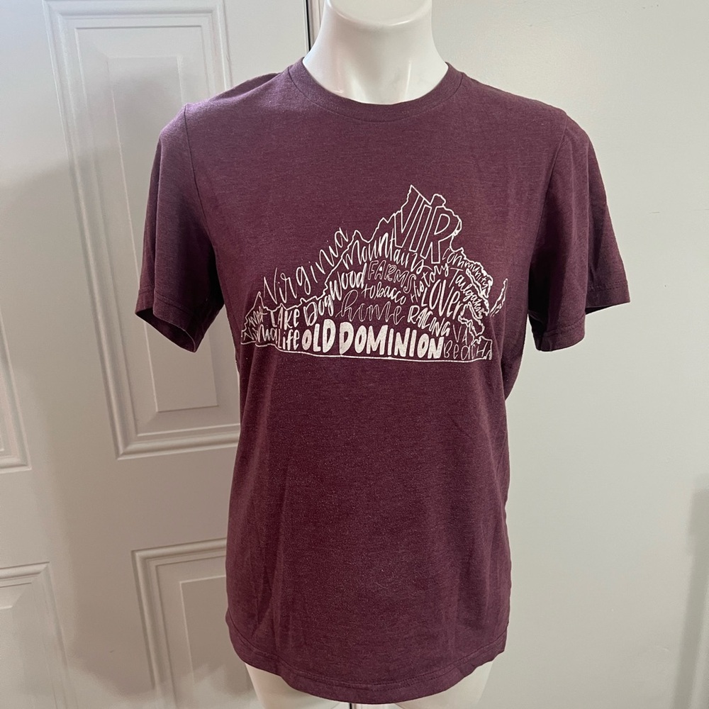 Bella Canvas burgundy Short Sleeve Tee with White Graphic